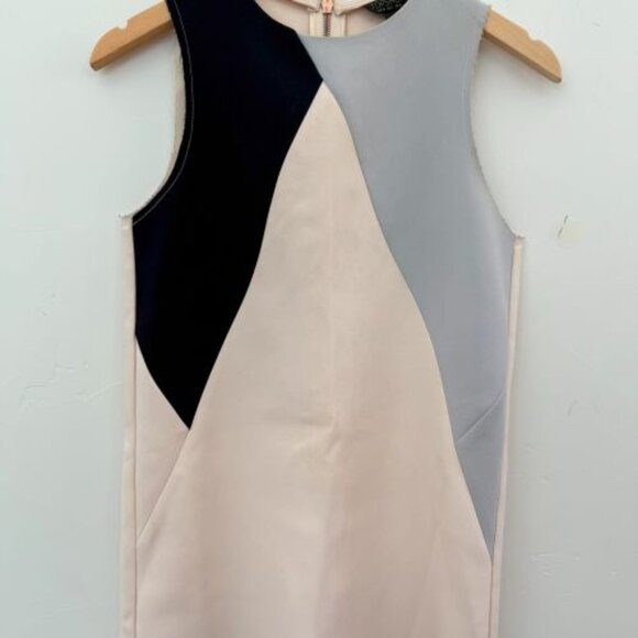 🎨 Topshop Mod Color Block Mini Dress – Size 2 – Sleeveless - Picture 1 of 3